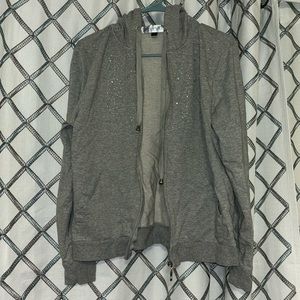 Super cute gray jacket, large with gems.